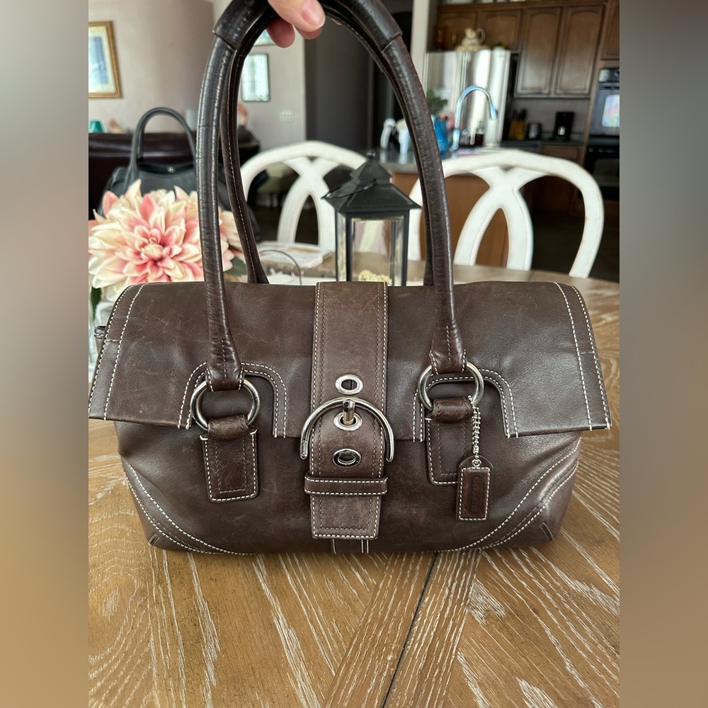 Vintage Brown Leather Coach Bag